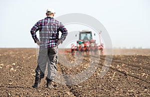 Young farmer on farmland