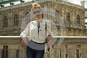 Young fashion girl in Vienna, Austria