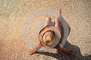 Young fashion woman relax on the beach