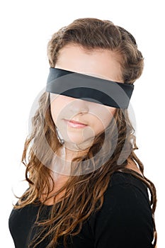 Young female with blindfold