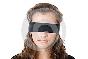 Young female with blindfold