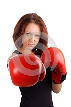 Young female boxer