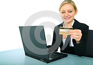 Young Female Businesswoman Doing Online Shopping