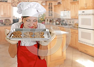 Young Female Chef With Cookies