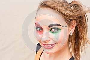 Young female Circus Performer close-up