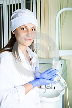 Young female dentist