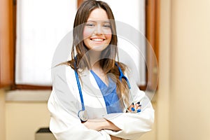 Young female doctor in her studio