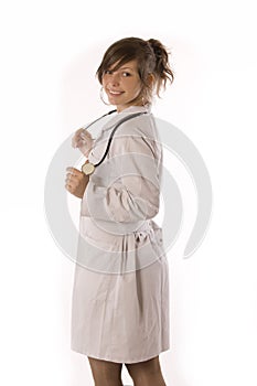 Young female doctor with stethoscope