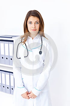 Young female doctor with stethoscope