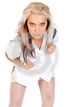 Young female doctor with stethoscope