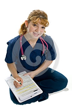 Young female doctor with stethoscope