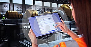 Young Female Engineer Inspecting Gas Power Plant