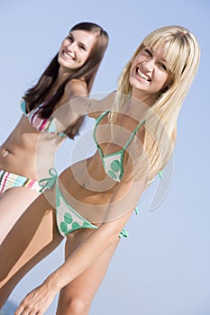 Young female friends on beach holiday