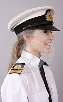 Young female naval officer