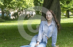 Young female in park