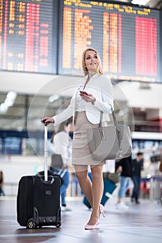 Young female passenger at the airport