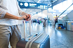 Young female passenger at the airport