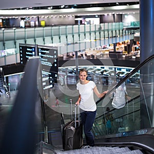 Young female passenger at the airport