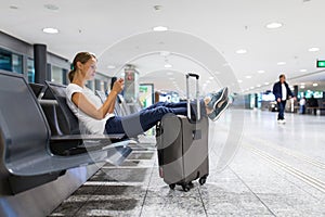 Young female passenger at the airport