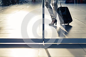 Young female passenger at the airport