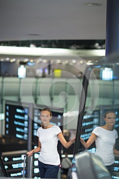 Young female passenger at the airport