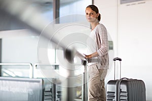 Young female passenger at the airport