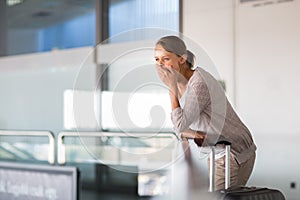 Young female passenger at the airport