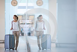 Young female passenger at the airport