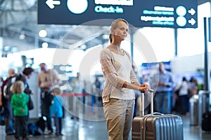 Young female passenger at the airport