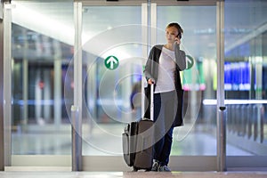 Young female passenger at the airport