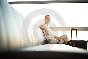 Young female passenger at the airport