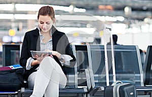 Young female passenger at the airport