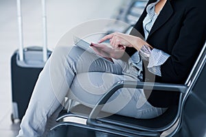 Young female passenger at the airport,