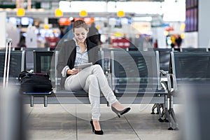 Young female passenger at the airport