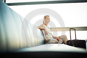 Young female passenger at the airport