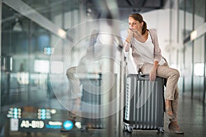 Young female passenger at the airport