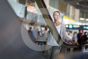 Young female passenger at the airport