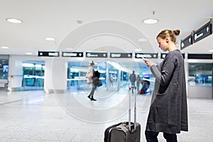 Young female passenger at the airport