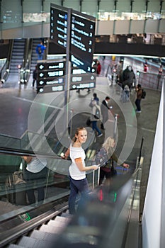 Young female passenger at the airport