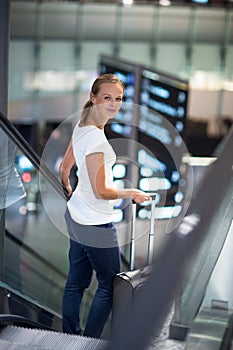 Young female passenger at the airport