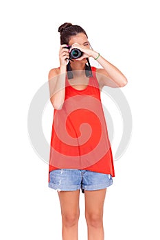 Young female photograper photo