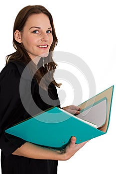 Young Female Student With A Folder/Binder