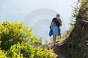 Young female trekker