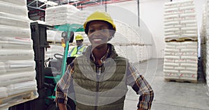 Young female worker in a warehouse