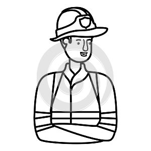 Young fireman avatar character