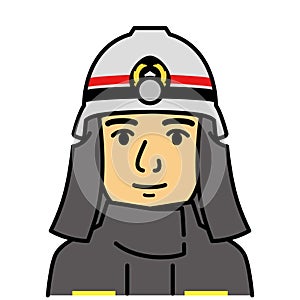 young fireman firefighter, vector