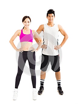 Young fitness couple standing together