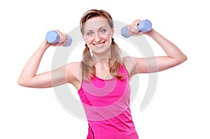 Young fitness girl making exercises