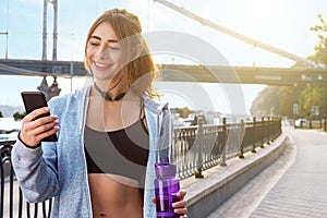 Young fitness runner woman doing sport exercise outdoor