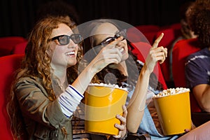 Young friends watching a 3d film